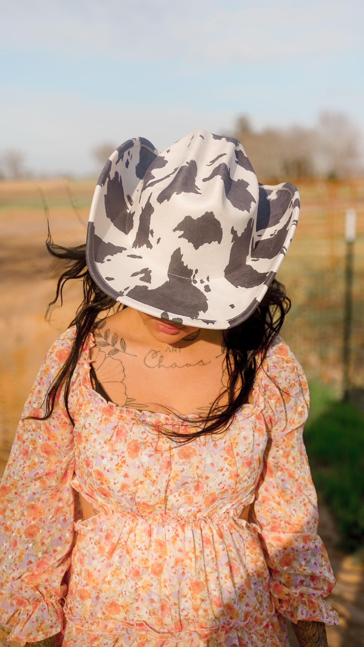 Cow Print Cowboy Hat